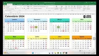 Calendário 2024 Excel [upl. by Rento]