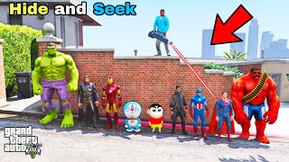 Franklin Finding Shinchan for Hide amp Seek With All Avengers Play Game IN GTA V [upl. by Inafit]