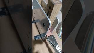 Applying rubber adhesive to PVC edge strip [upl. by Orravan]