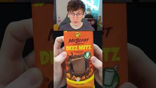 Trying MrBeast Deez Nutz Feastables Chocolate Bar [upl. by Orlosky]