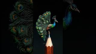 🦚 Tiny Peacock on a Pencil So Majestic ✨ [upl. by Adnama]