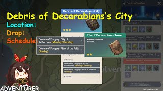 Debris of Decarabians City Location Drop Schedule Genshin Impact MMORPG 2020 l Adventurers [upl. by Daffie143]