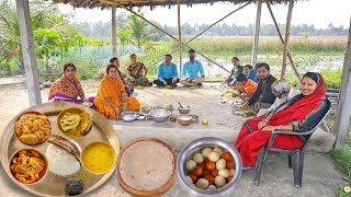 লাউপাতা বাটা ডালচিংড়িমাছ ভাপাপটল চিংড়ি সরষে ইলিশ দই মিষ্টি আজকের রান্না করে খাওয়া দাওয়া [upl. by Gnah302]