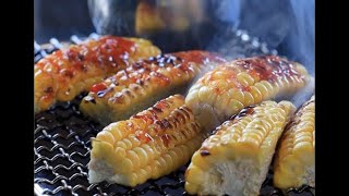 Hibachi Grill Recpies KoreanGlazed Grilled Corn [upl. by Pulling]