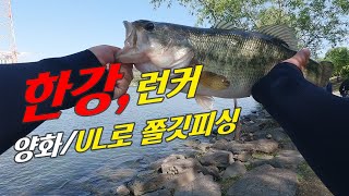 풀영상 한강 런커 UL로 쫄깃피싱 배스낚시 fishing 한강 [upl. by Tova]