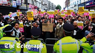 In full Aerial view of London as thousands of counterprotesters crowd out farRight rallies [upl. by Ninnahc]