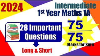 Inter 2024 Inter maths 1A 1st Year important questions [upl. by Nonnaihr404]