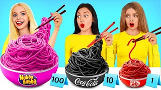 100 Layers Food Challenge  1 VS 100 Layers of Chocolate vs Bubble Gum by TurboTeam [upl. by Aicilana]