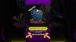 VECTORES GRATIS  CUERVO Y LUNA PARA DTF  DTF  SUBLIMACIÓN [upl. by Ibrab]