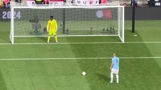 Erling Haaland Penalty Goal vs Manchester United at Community Shield [upl. by Oinotla]