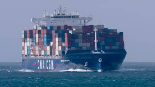 A new containership the CMA CGM Zingaro spotted at Point Lonsdale Victoria Australia [upl. by Ettenawtna]