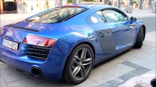 Sepang Blue Audi R8 V8 Facelift  Startup and acceleration [upl. by Ennahteb]