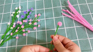 How To Make Easy Flower From Pipe Cleaner  Craft Tutorial  Pipe cleaner flower [upl. by Couture747]