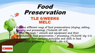 TLE 6H E WEEK 6 FOOD PRESERVATION [upl. by Akeret716]