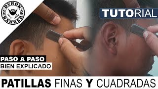 Como Hacer Patillas Finas En Punta o Cuadradas Bien Explicado  Tutorial de Barberia [upl. by Trout]