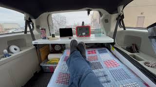 Simple Van Camper Set Up  Completely Self Sufficient  2019 Dodge Grand Caravan Van Camper [upl. by Ylerebmik]