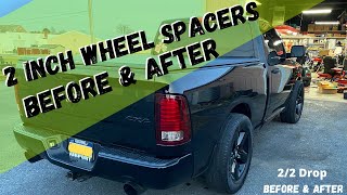 WHEEL Spacer BEFORE AND AFTER 4th Gen Ram 1500 Lowering Kit 22 Drop Supreme Suspensions [upl. by Nwahsiek]