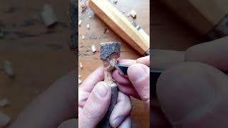 How to carve a hand in wood ⚡️ diy woodworking carved shorts [upl. by Also]