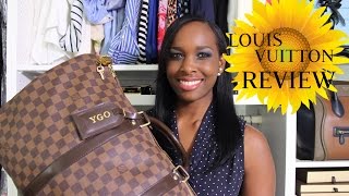 LOUIS VUITTON Damier Ebene Keepall 50 Review [upl. by Enelrahs584]