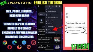 DNSPROBEFINISHEDNXDOMAIN Error  Refused To Connect Chrome Or Any Web Browser On Android Fixed [upl. by Ahsoym]