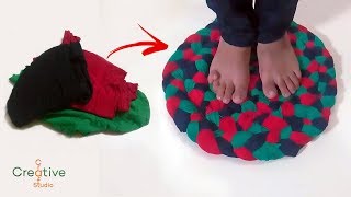 पुराने लेग्गिंग से doormat या चटाई बनाने  how to make doormat with old leggings [upl. by Adnorehs462]