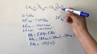 Calculo de entalpia de combustión o reacción del metano [upl. by Hemminger]