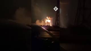 Explosion at Russian airfield after suspected Ukrainian drone attack in Rostov region [upl. by Mikal]