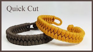 1 Strand Loop And Knot Rastaclat Style Fishtail Paracord Bracelet Quick Cut [upl. by Aihsyak]