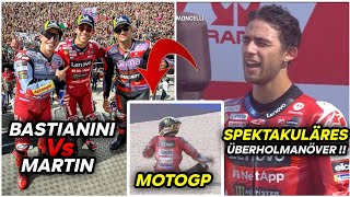 Am Limit Bastianini verärgert Martin mit LastMinuteÜberholmanöver in Misano [upl. by Celestine]