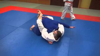 BJJ  Arm in guillotine choke from guard defense [upl. by Rakabuba551]