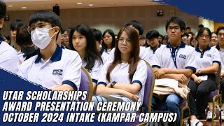 UTAR Scholarships Award Presentation Ceremony October 2024 Intake Kampar Campus [upl. by Aipmylo]