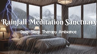 Rainfall Meditation Sanctuary Deep Sleep Therapy Ambiance  Rain sounds for sleeping [upl. by Kaine]