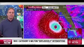 BREAKING NEWS  MILTON NOW DOWN TO 911 MILLIBARS175180 MPH SUSTAINED WINDS  PLEASE LEAVE [upl. by Etnuahs]