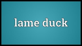 Lame duck Meaning [upl. by Verdie]