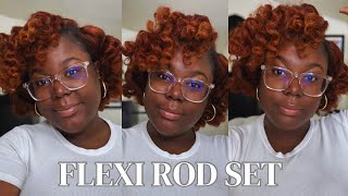 QUICK amp EASY FLEXI ROD SET ON STRETCHED HAIR  NATURAL HAIR  OLD SILK PRESS [upl. by Hairakcaz]