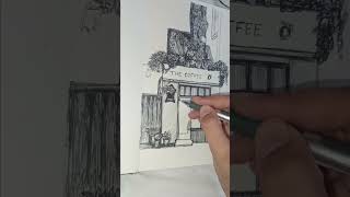 Sketching a cozy coffee shop ☕ PART  2 Watch full video 💫📸 café cozy [upl. by Ute]