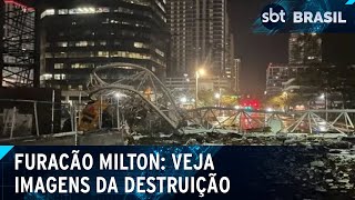 Milton tem intensidade menor do que esperada mas estrago ainda é grande  SBT Brasil 101024 [upl. by Enaira586]