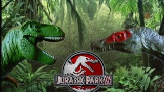 TIRANOSSAURO VERSUS ESPINOSSAURO JURASSIC PARK 3 VERSÃƒO BRINQUEDO [upl. by Hilaire375]