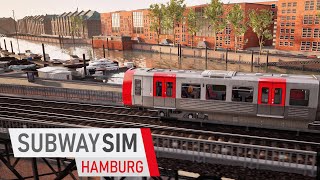 Vorbei am Hamburger Hafen  Die gesamte Strecke der U3  SubwaySim Hamburg [upl. by Manfred]