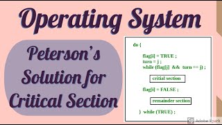 Peterson Algorithm for Critical Section Problem [upl. by Ecnatsnok]