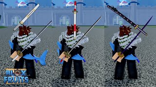 The Three Legendary Swords Sword Rework ReviewShowcase WandoSaddiShisui Blox Fruits [upl. by Jemina]