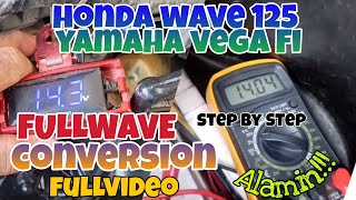 Honda Wave 125 CARB  Yamaha Vega Force Fi FULLWAVE CONVERSION TUTORIAL FULLVIDEO step by step [upl. by Shelburne]