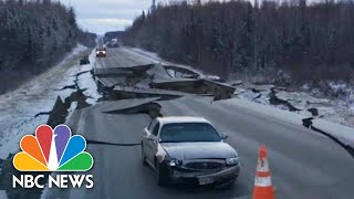 Witnesses Capture Violent Alaska Earthquake And Aftermath  NBC News [upl. by Ellatnahc]