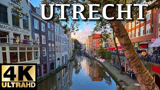 Netherlands Utrecht 🇳🇱 Nieuwegracht Oudegracht Domkerk Domtoren  November 2023  4K 60fps [upl. by Irish]