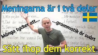 Sätt ihop meningarna korrekt övning SFI [upl. by Amaty]