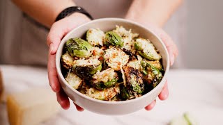 Effortless Air Fryer Garlic Parmesan Brussels Sprouts Recipe [upl. by Peonir]