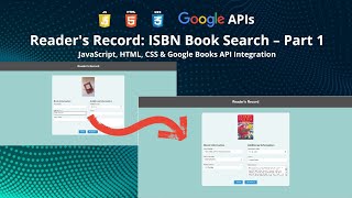 How to Retrieve Book Details with Google Books API  Readers Record Part 1 JavaScript HTML CSS [upl. by Patnode707]