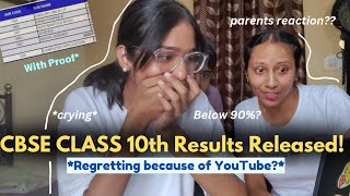 Reacting to my CBSE CLASS 10th Results literally cried 😭💗  Revealing my Marks and PERCENTAGE ✨ [upl. by Nnylarat531]