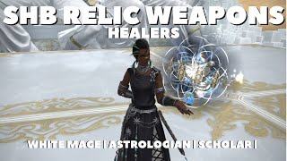 FFXIV  Healer ShB Relic Weapon Gallery  White Mage Scholar Astrologian [upl. by Aihsened]