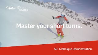 Ski Technique Demonstration  Short Turns [upl. by Aisiram]